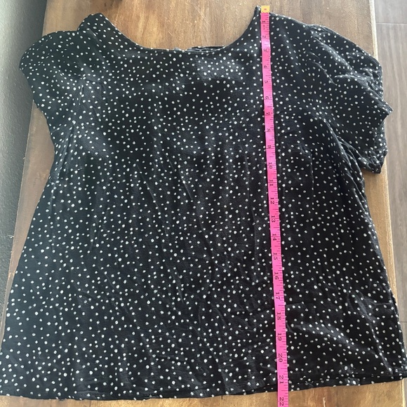 XHILARATION black an white polka dot tie top - Picture 6 of 9
